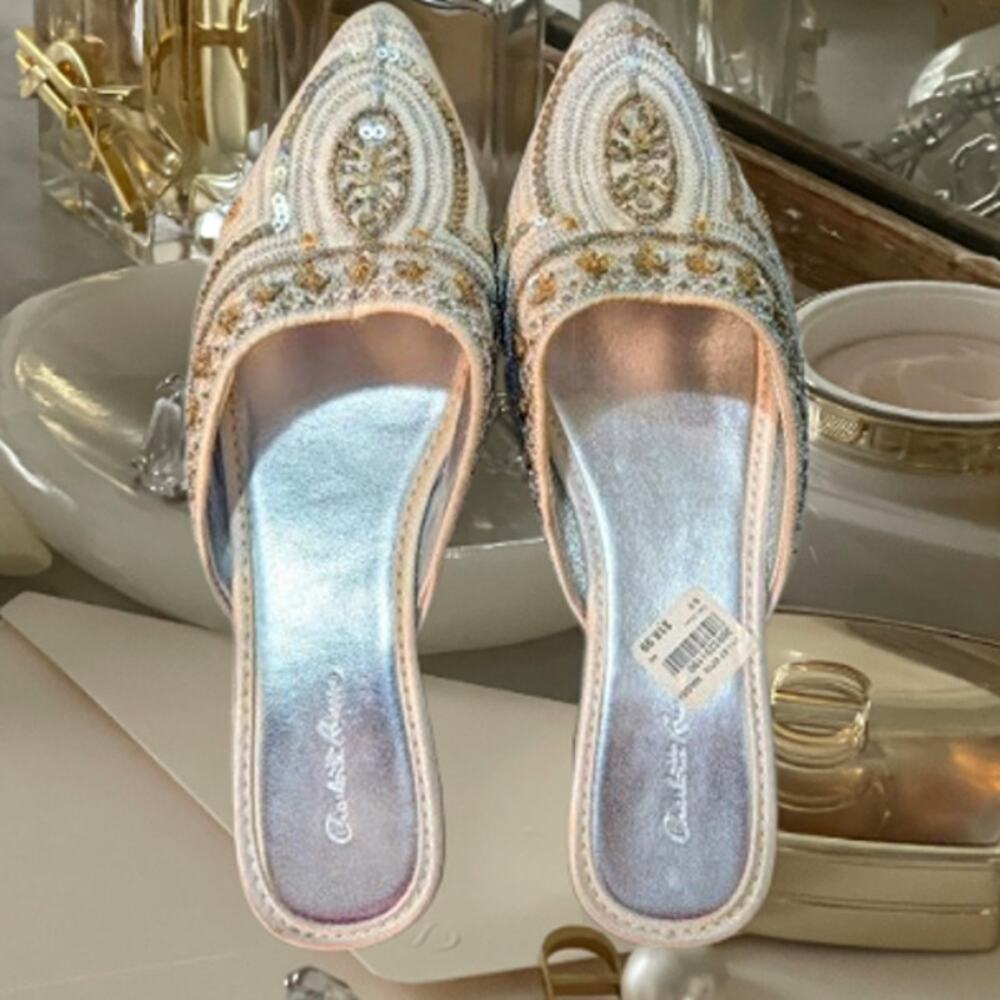 Charlotte Russe 8 NWT slider with beaded accents.